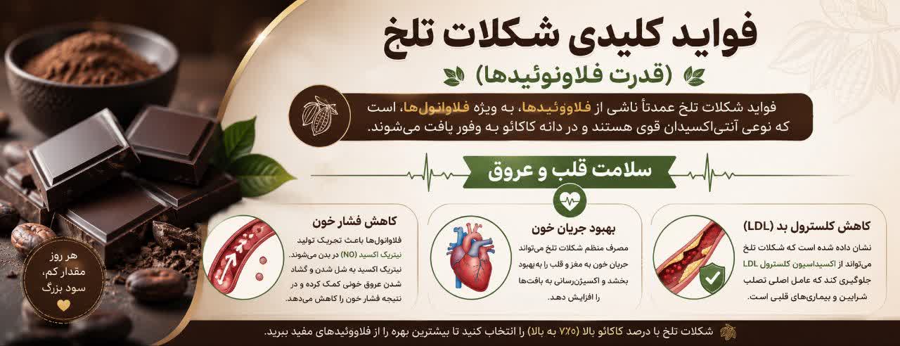 فواید کلیدی شکلات تلخ (قدرت فلاونوئیدها)
